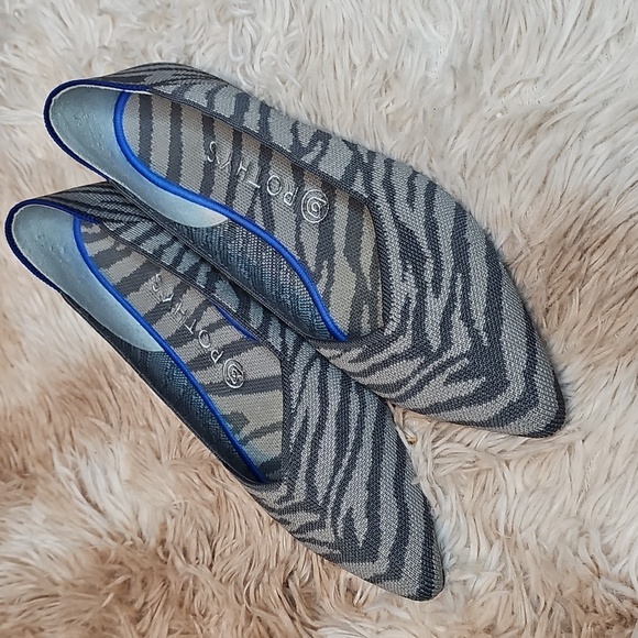 Rothy's Shoes - Rothy’s The Point Size 9.5 Gray Zebra Stripe Flats